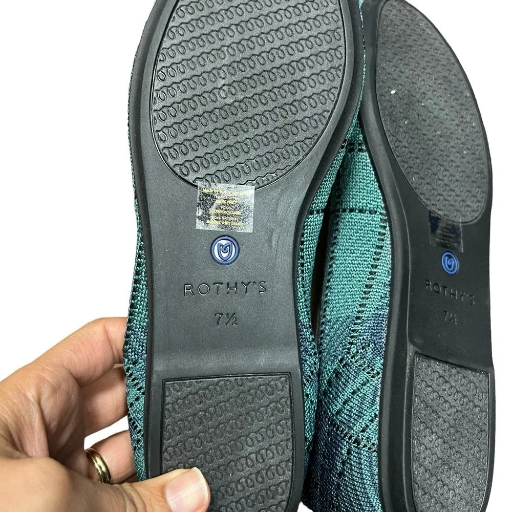 Rothy’s The flat Pine Plaid Green‎ Limited Edition Size 7.5